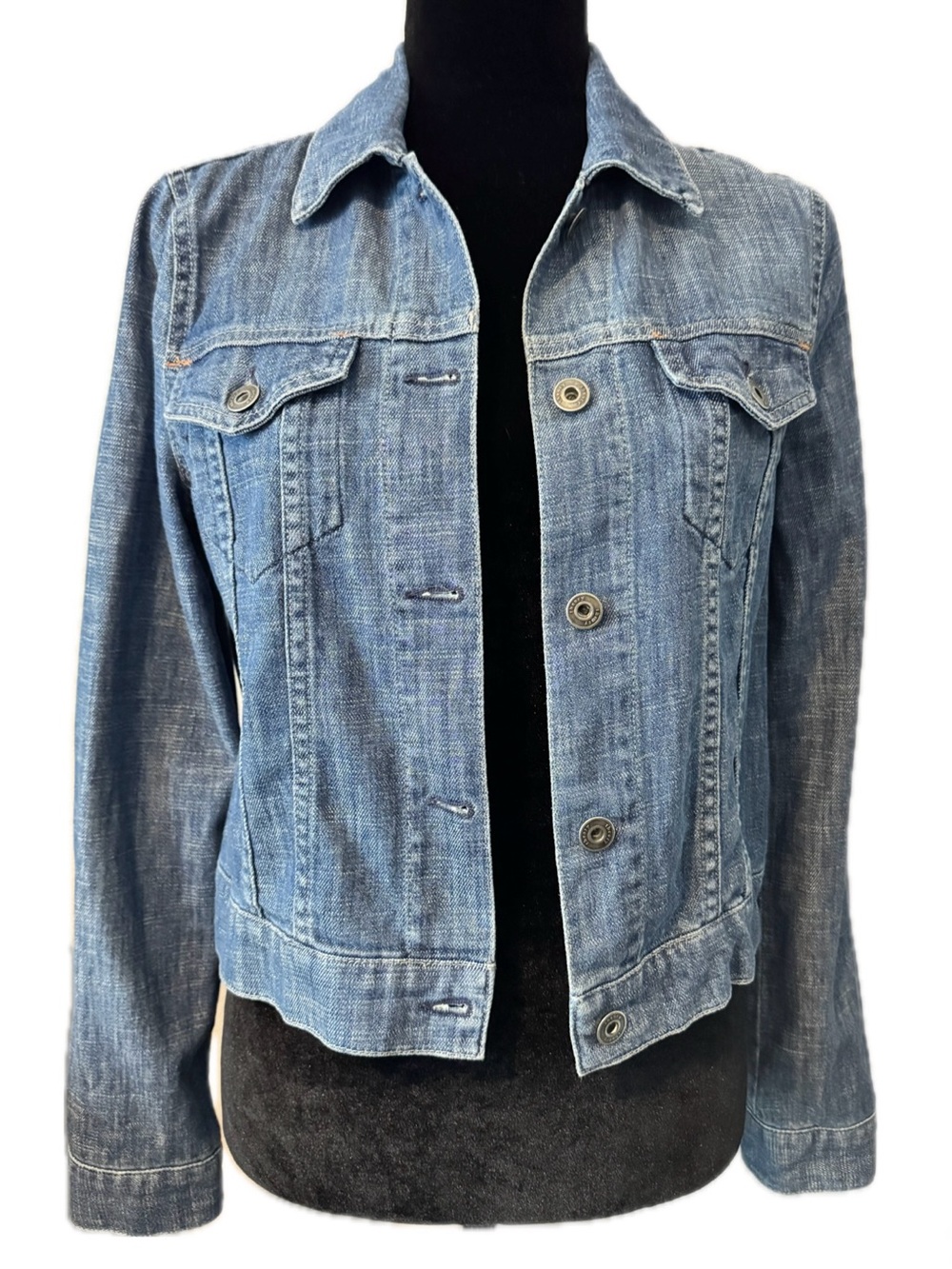 Theory Denim Jacket Blue Lightweight Soft Trucker Button Front M